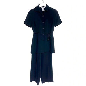 Rena Rowan Petite‎ 4P black short sleeve button down blazer & matching pants